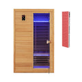 2-Person Infrared Sauna with Red Light Therapy Panel