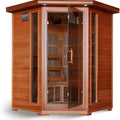 Hudson Bay 3-Person Cedar Corner Infrared Sauna with 7 Carbon Heaters