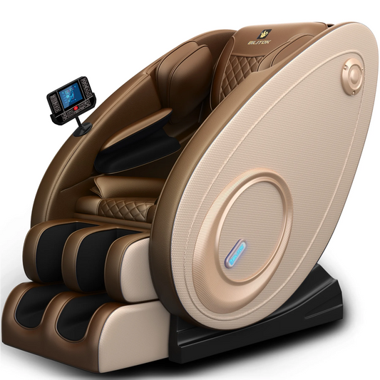 Luxury Gold Zero Gravity Full Body Massage Chair with Heating & Bluetooth Connectivity