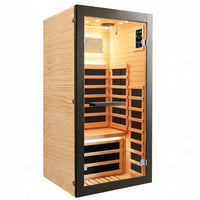 Infrared Sauna 1 Person Far Infrared Sauna Low EMF Indoor Sauna with Starry Light Ceiling Speakers Personal Dry Sauna for Home Gym Spa Fast Heating Easy Assembly 30.7X 30.7X62.2