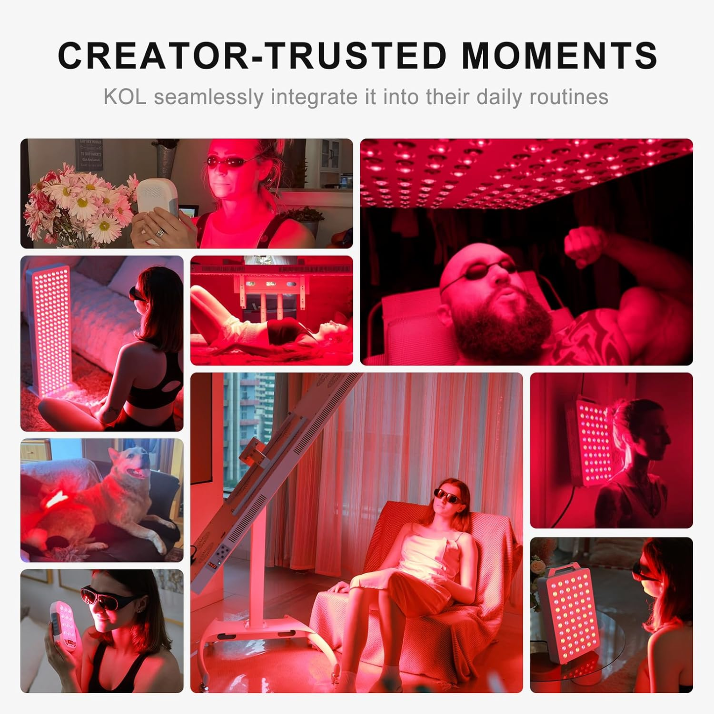 Red Light Therapy Panel Designed for Full Body Treatment, 7 Clinical Wavelengths, 300 Dual Chip LEDs, Timer Control