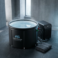 Ice Bath Tub & Cold Plunge Chiller Kit, 1/3HP Ice Bath Chiller with Built-In Pump & Filter, XL 120 Gal Insulated Ice Pod Pro, Cold Plunge Tub with Water Chiller for Cold Therapy — Studio Shot