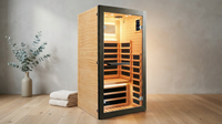 Infrared Sauna 1 Person Far Infrared Sauna Low EMF Indoor Sauna with Starry Light Ceiling Speakers Personal Dry Sauna for Home Gym Spa Fast Heating Easy Assembly 30.7X 30.7X62.2 — Lifestyle