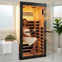 Infrared Sauna 1 Person Far Infrared Sauna Low EMF Indoor Sauna with Starry Light Ceiling Speakers Personal Dry Sauna for Home Gym Spa Fast Heating Easy Assembly 30.7X 30.7X62.2 — Lifestyle