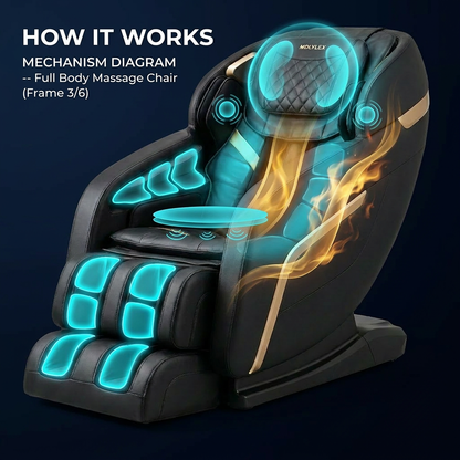 Massage Chair Designed for Full Body Relief, Zero Gravity Position, Heating Function, 5 Automatic Modes — How It Works