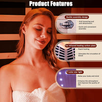 Infrared Sauna 1 Person Far Infrared Sauna Low EMF Indoor Sauna with Starry Light Ceiling Speakers Personal Dry Sauna for Home Gym Spa Fast Heating Easy Assembly 30.7X 30.7X62.2