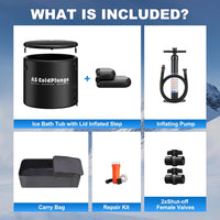Ice Bath Tub & Cold Plunge Chiller Kit, 1/3HP Ice Bath Chiller with Built-In Pump & Filter, XL 120 Gal Insulated Ice Pod Pro, Cold Plunge Tub with Water Chiller for Cold Therapy