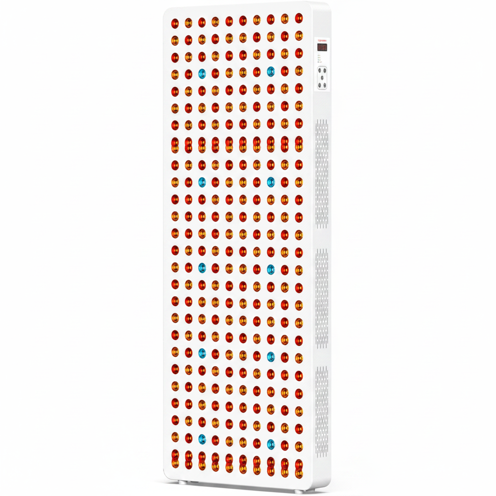 Red Light Therapy Panel Designed for Full Body Treatment, 7 Clinical Wavelengths, 300 Dual Chip LEDs, Timer Control